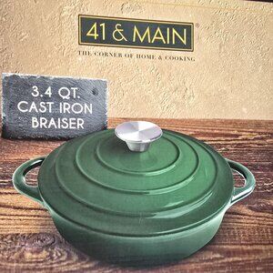 41 & main 3.5 qt. cast Iron Braiser Brand new